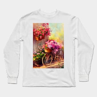 Watercolor vintage bike Long Sleeve T-Shirt